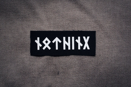 NOTHING written in elder futhark runes - screen printed PATCH