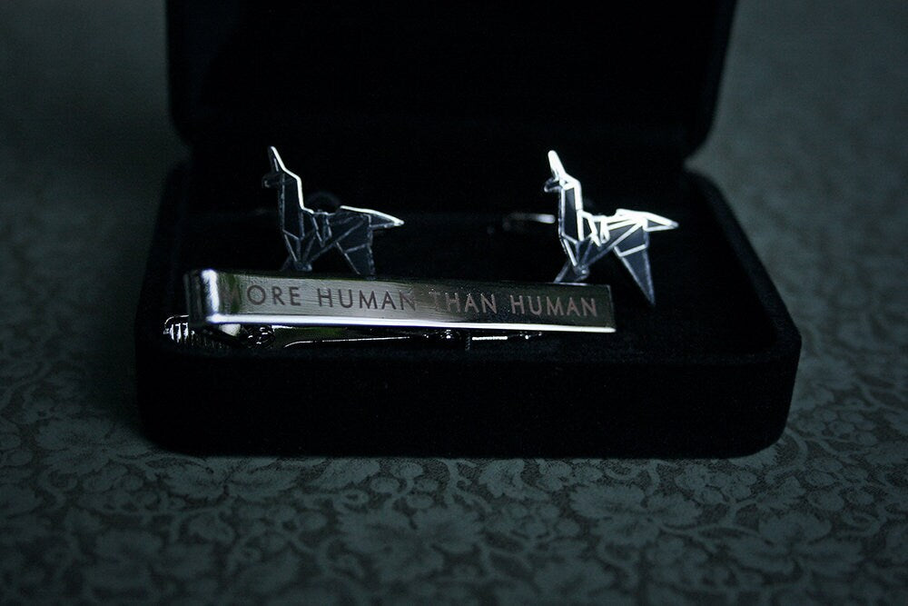 Origami unicorn cuff link, more human than human tie clip - gift box set!