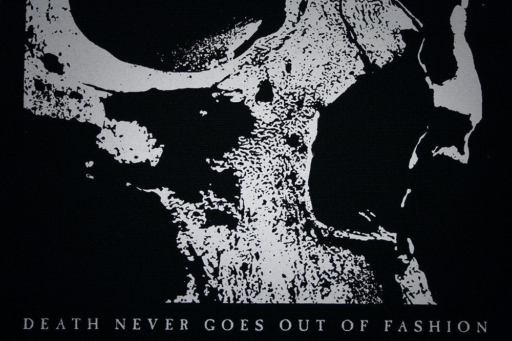 DEATH, never goes out of fashion, skull - BACK PATCH