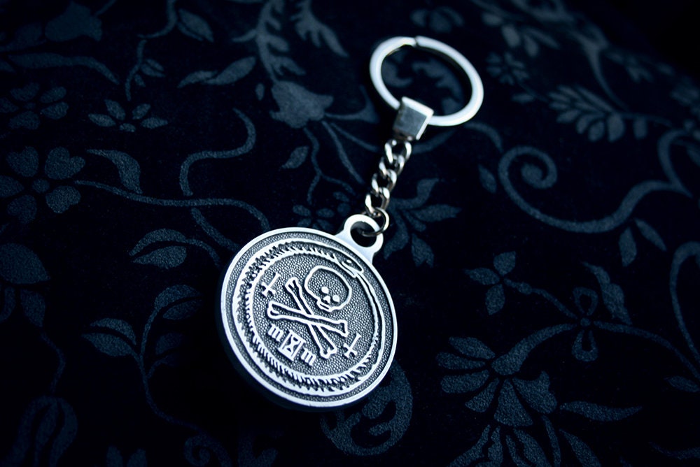 Ouroboros with skull - bottle opener key chain