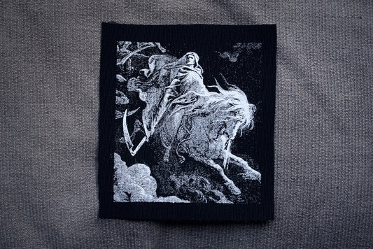 DEATH, Gustave Dore illustration - screen printed PATCH