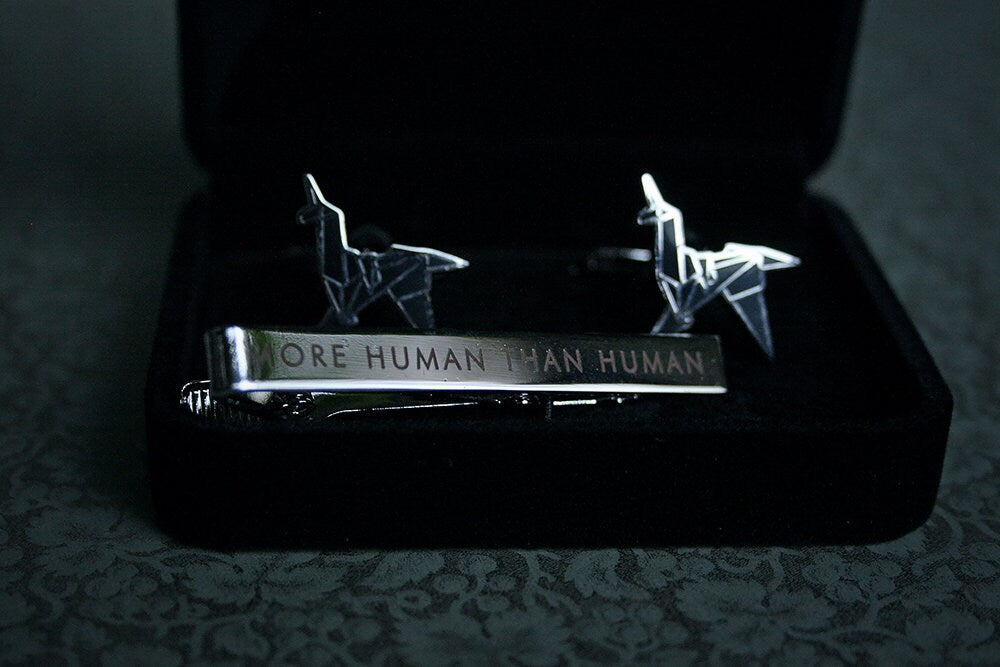 Origami unicorn cuff link, more human than human tie clip - gift box set!