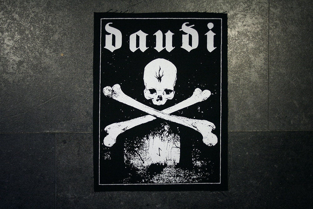 DAUDI, skull with crossed bones - BACK PATCH