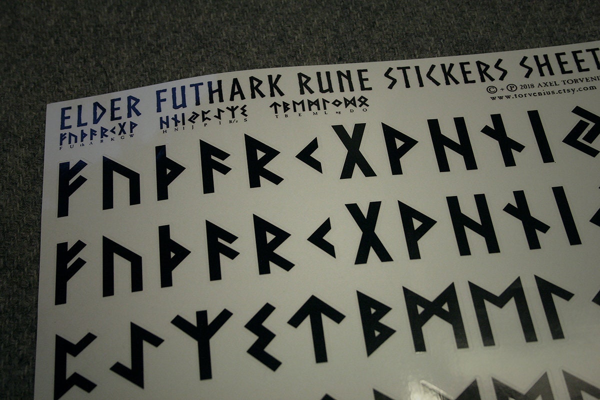 Elder Futhark Stickers sheet A4 size - STICKERS