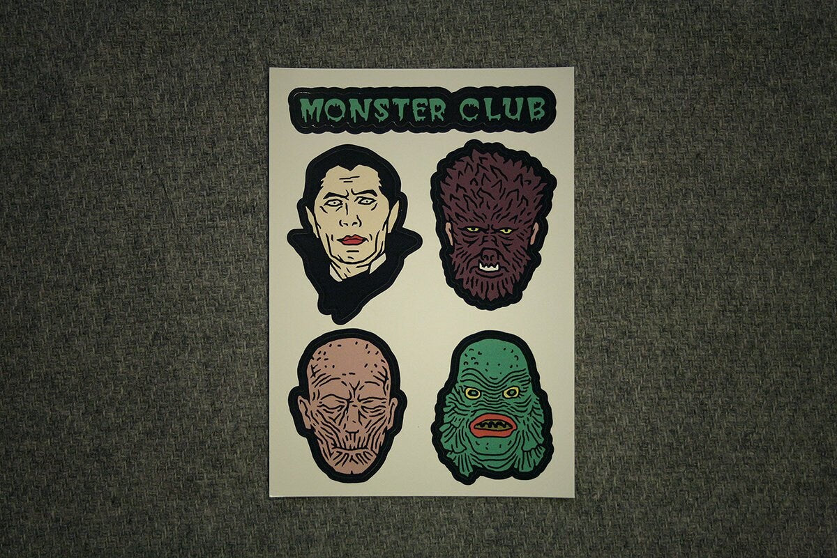 Monster club, sticker pack, A5 sheet - STICKERS – TORVENIUS