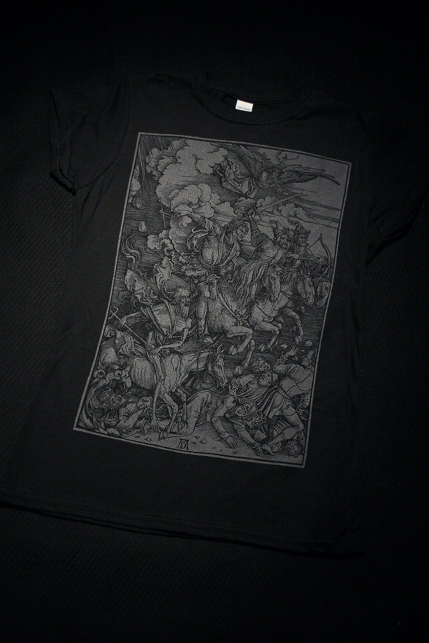 Four Horsemen of the Apocalypse, woodcut illustration by Albrecht Dürer - T-shirt female fitted