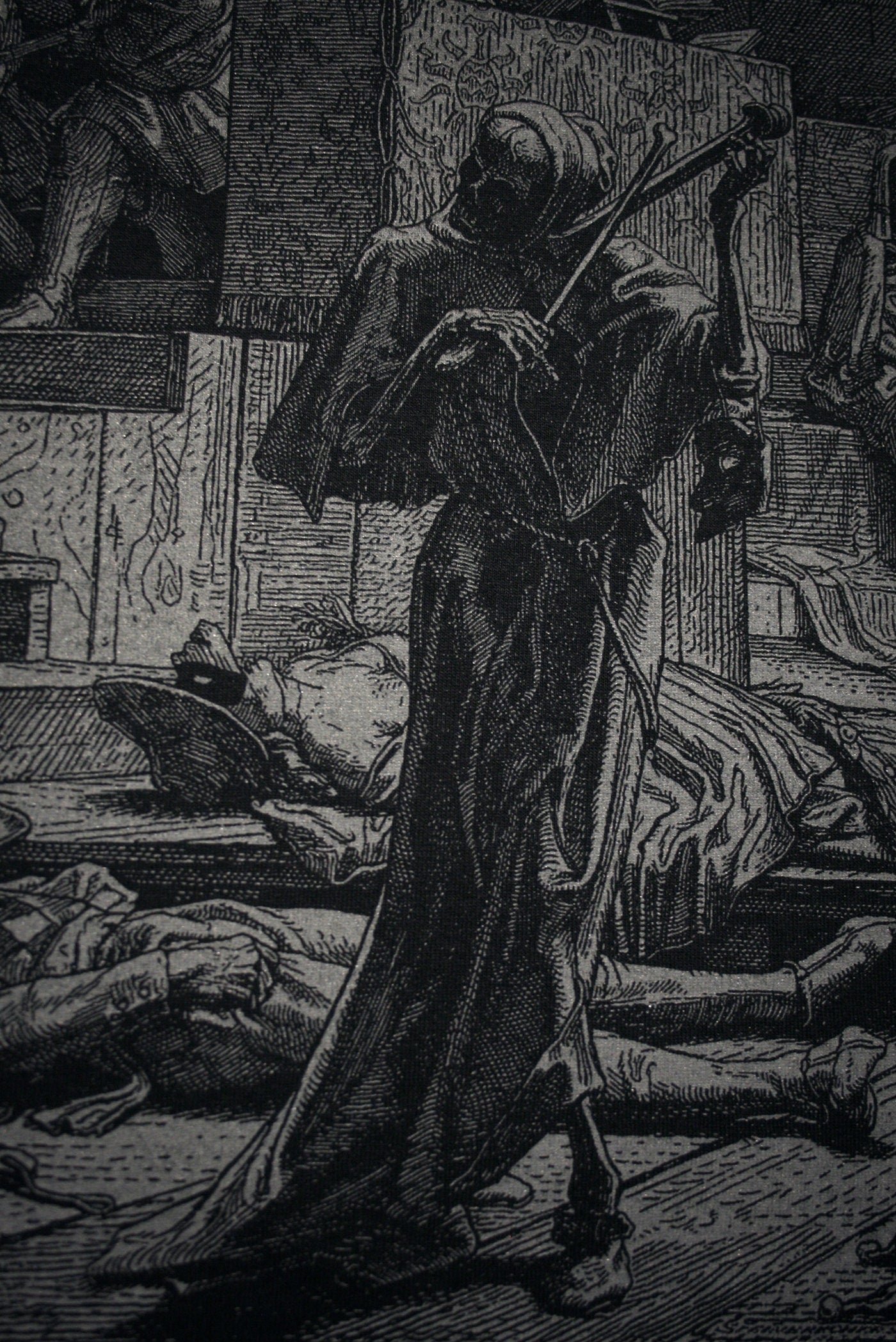 Death as a strangler, Wood engraving by Steinbrecher - T-shirt female fitted