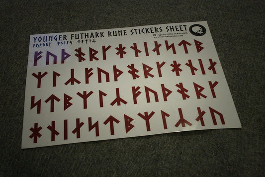 Younger Futhark Stickers sheet A4 size - STICKERS