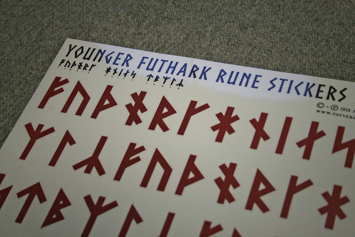 Younger Futhark Stickers sheet A4 size - STICKERS