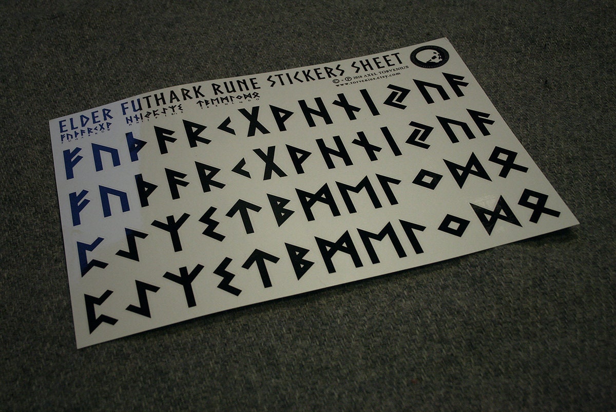 Elder Futhark Stickers sheet A4 size - STICKERS