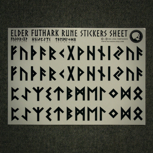 Elder Futhark Stickers sheet A4 size - STICKERS