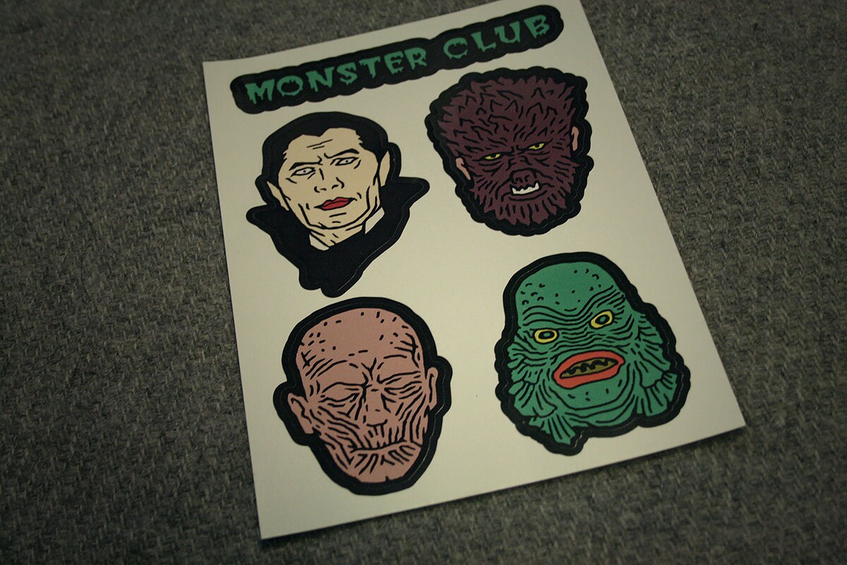 Monster club, sticker pack, A5 sheet - STICKERS