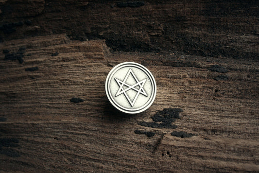 Unicursal Hexagram, antique finish - PIN