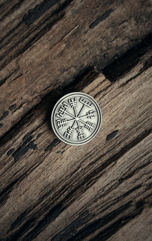 Vegvísir icelandic talisman, antique look version - PIN