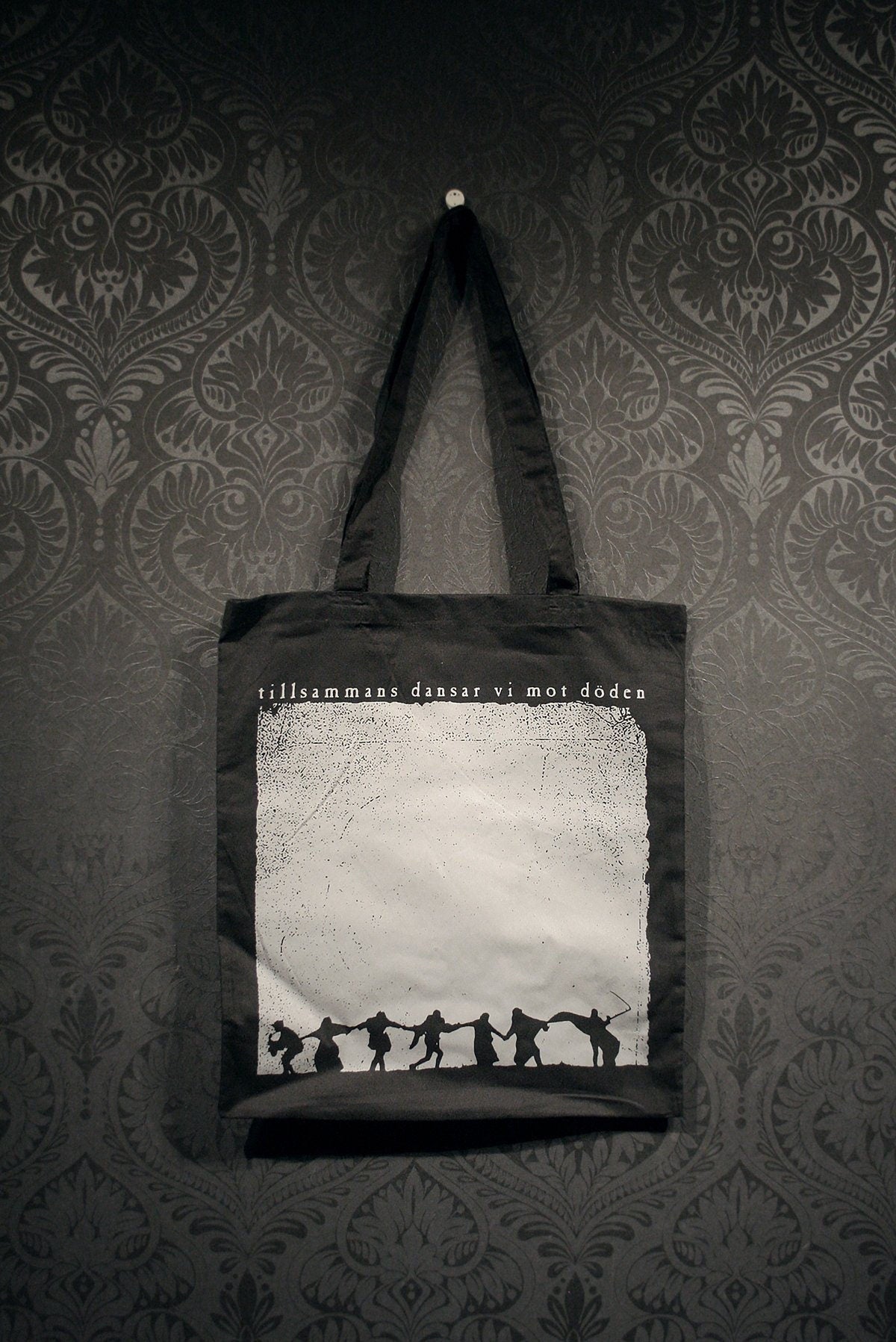 Dance of Death, Danse Macabre, Seventh seal, sjunde inseglet, grey - TOTE BAG