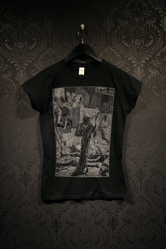 Death as a strangler, Wood engraving by Steinbrecher - T-shirt female fitted