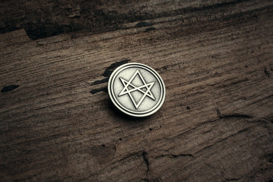 Unicursal Hexagram, antique finish - PIN