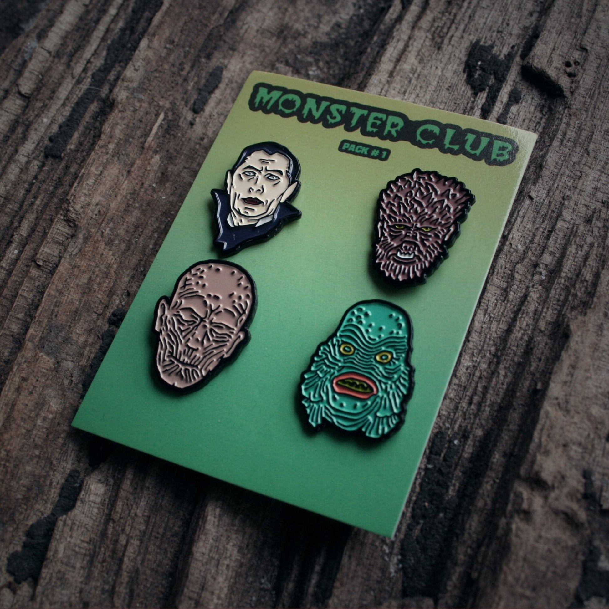 MONSTER CLUB, classic monster pin collection pack 1 - PIN pack!