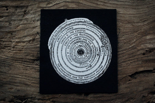 Inferno - Map of Upper Hell (Dante - The Divine Comedy) - screen printed PATCH