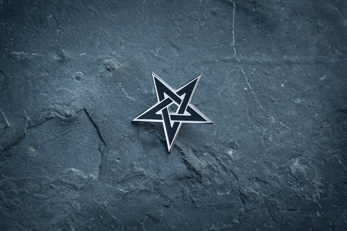 Pentagram, shaped, black version - PIN