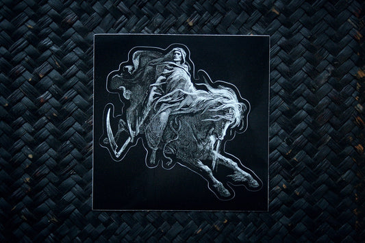 Death rides, Death by Doré - vinyl STICKER