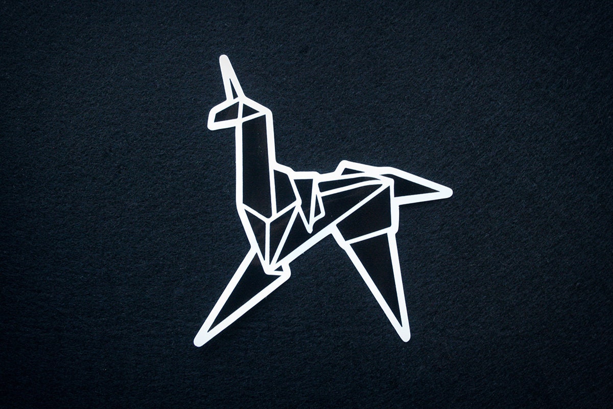 Unicorn Origami - vinyl STICKER