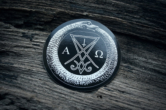 Ouroboros, Alpha / Omega, Lucifer seal vinyl STICKER