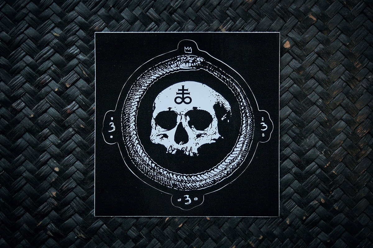 Ouroboros with skull - peel off vinyl STICKER