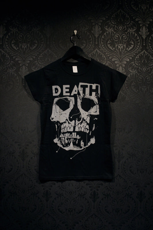 DEATH, anatomical skull, grey version - T-shirt female fitted