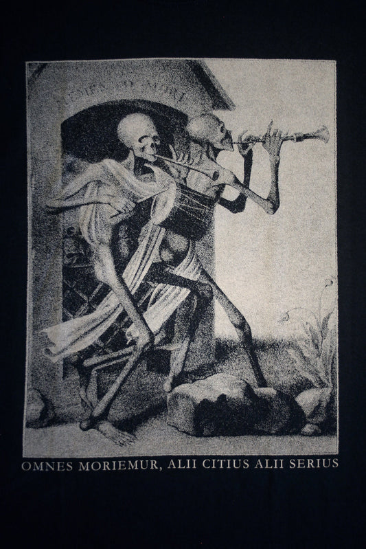 Skeletons playing flute and drum, danse macabre, Hieronymus Hess - T-shirt female fitted