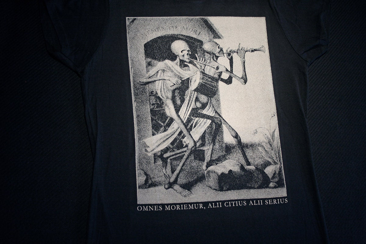 Skeletons playing flute and drum, danse macabre, Hieronymus Hess - T-shirt female fitted