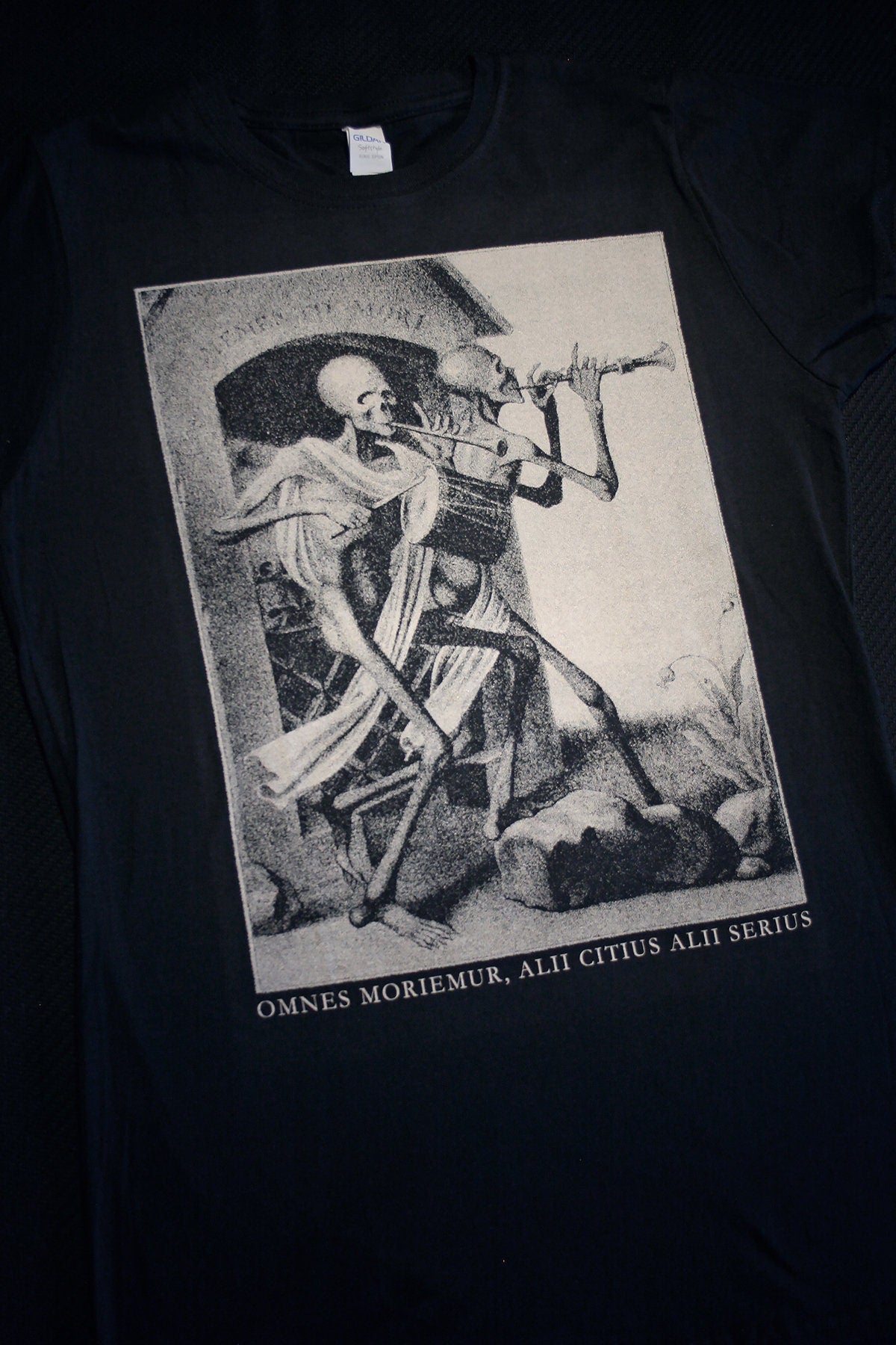 Skeletons playing flute and drum, danse macabre, Hieronymus Hess - T-shirt female fitted