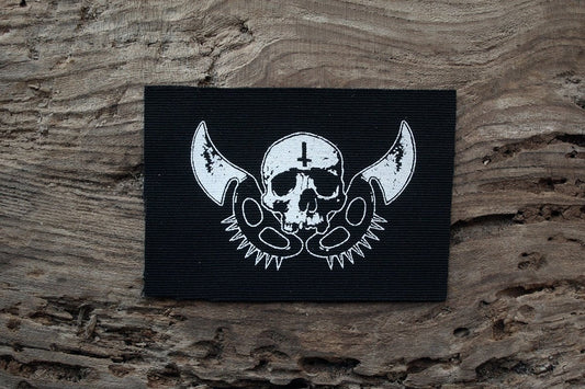 Skull with cobra knives - screen printed PATCH