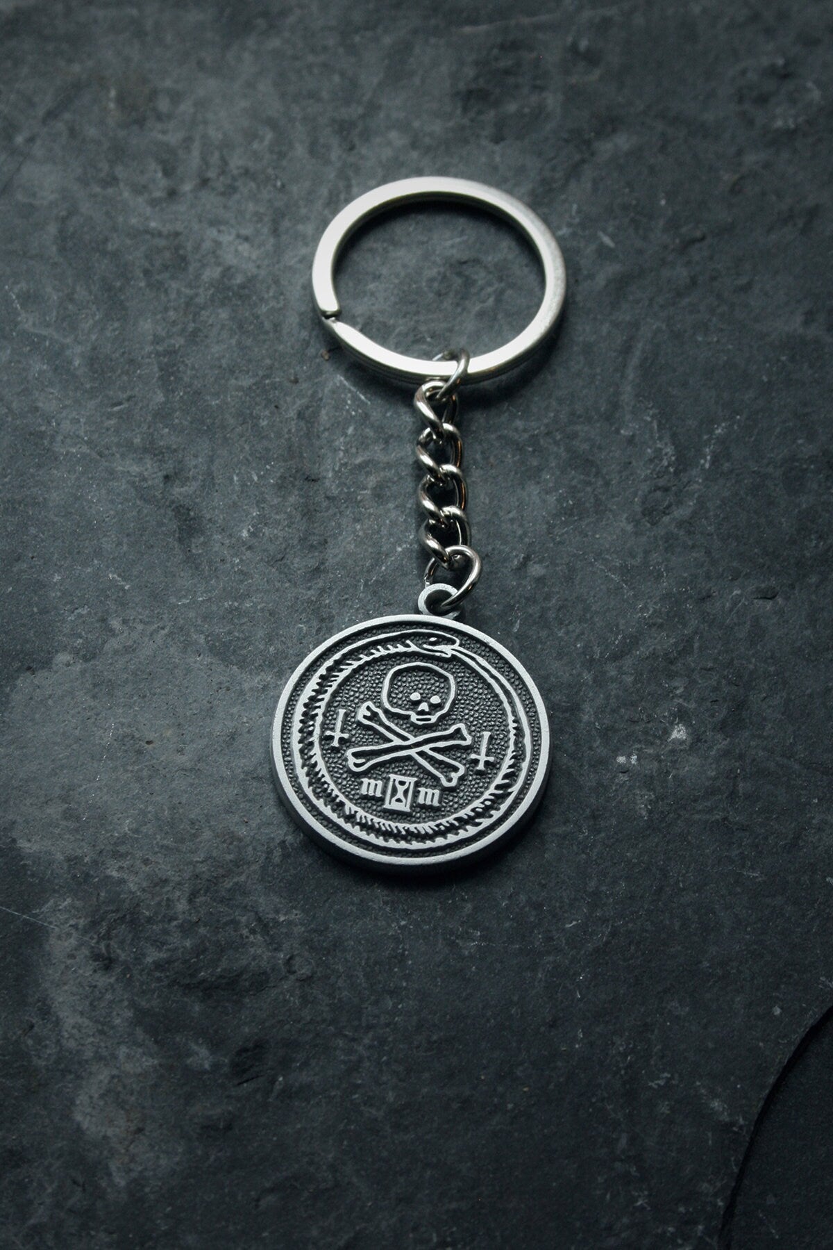 Ouroboros with skull - Keychain