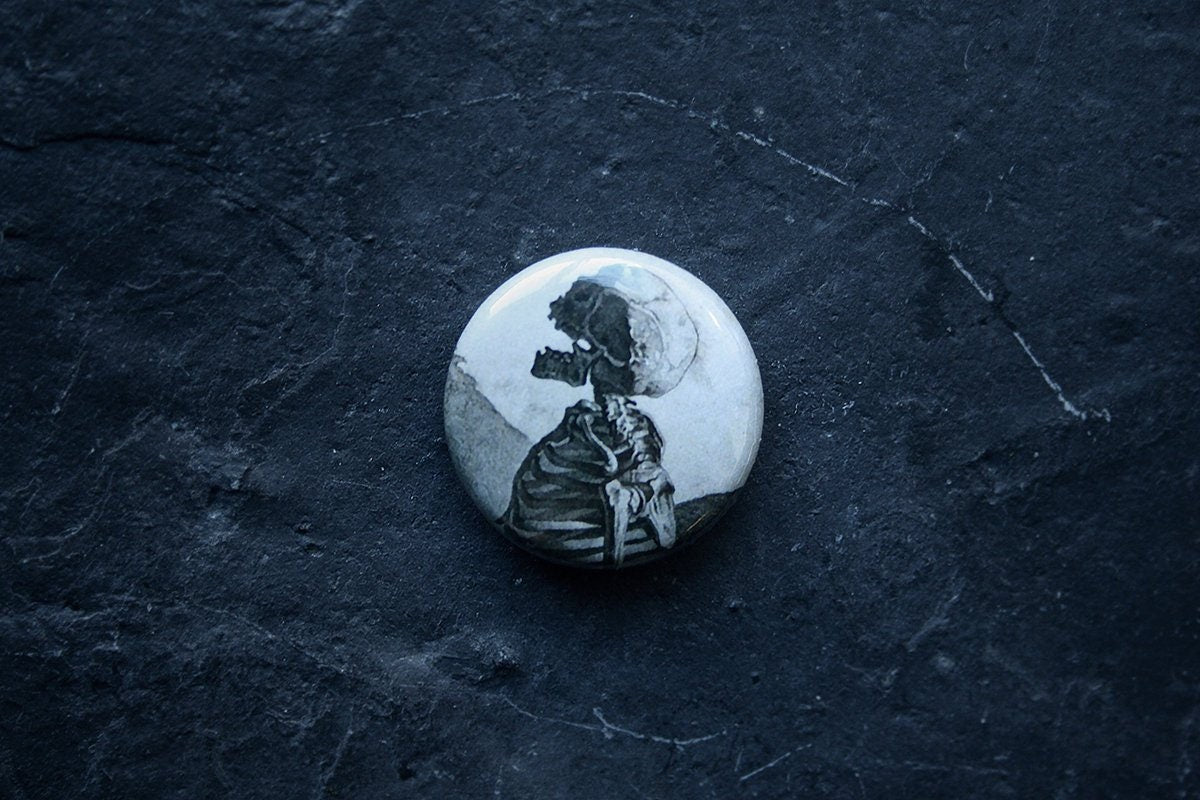 Screaming skull - 25 mm badge / button