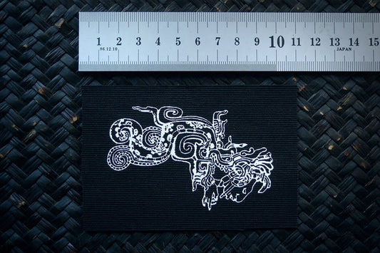 Kukulcan, Kukulcán, Quetzalcóatl, Mayan death god - screen printed PATCH