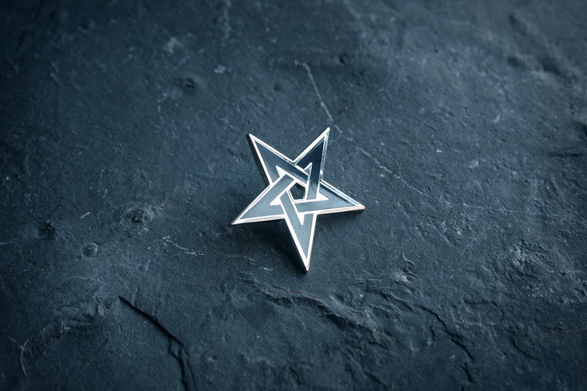 Pentagram, shaped, black version - PIN