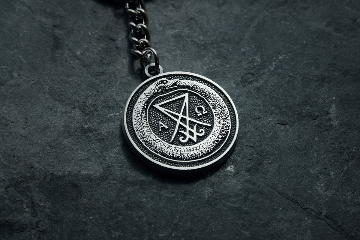 Ouroboros, alpha Omega, Lucifer seal - Keychain