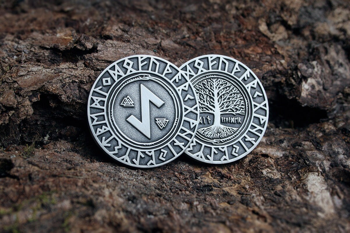 Elder futhark runes coin - collectible divination flip COIN – TORVENIUS