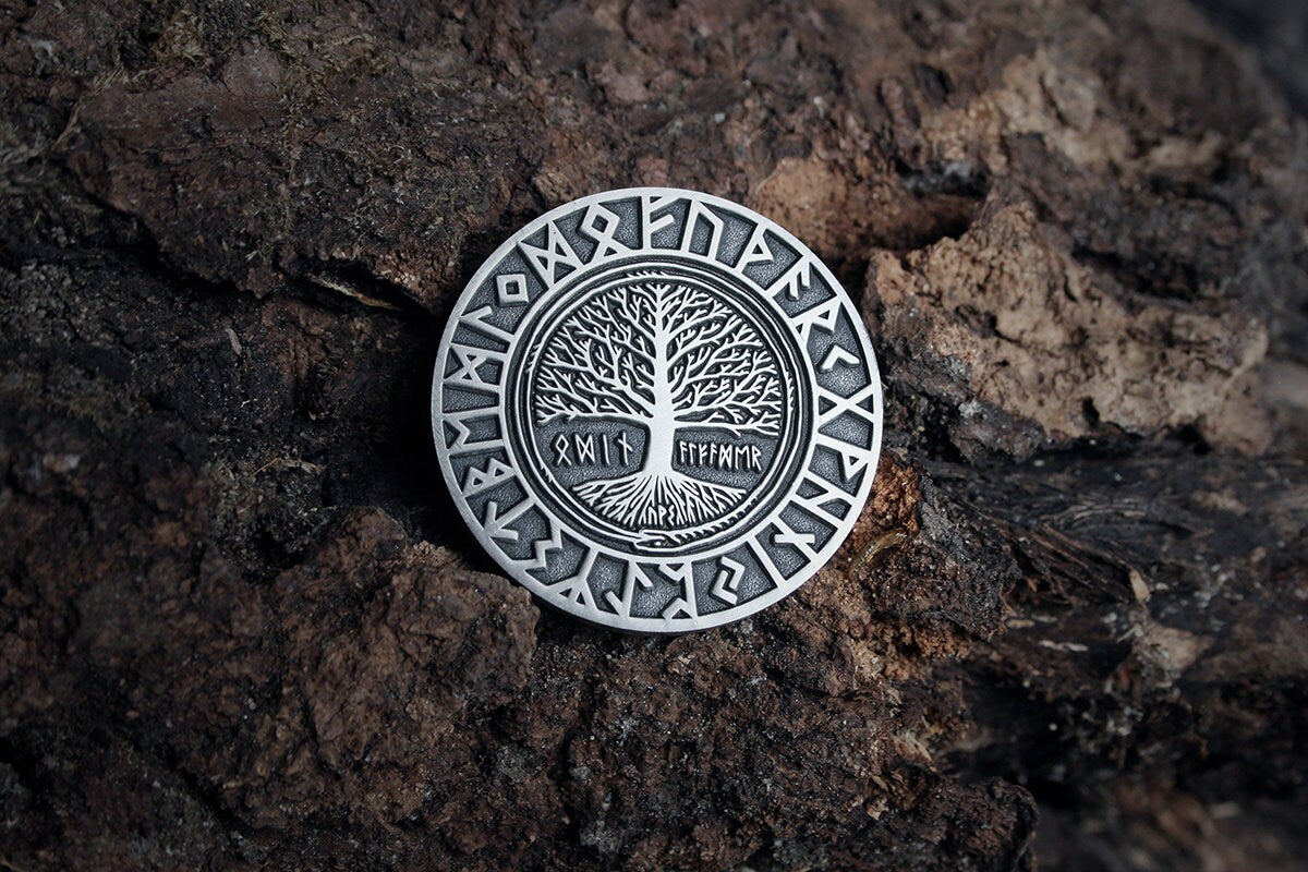 Elder futhark runes coin - collectible divination flip COIN