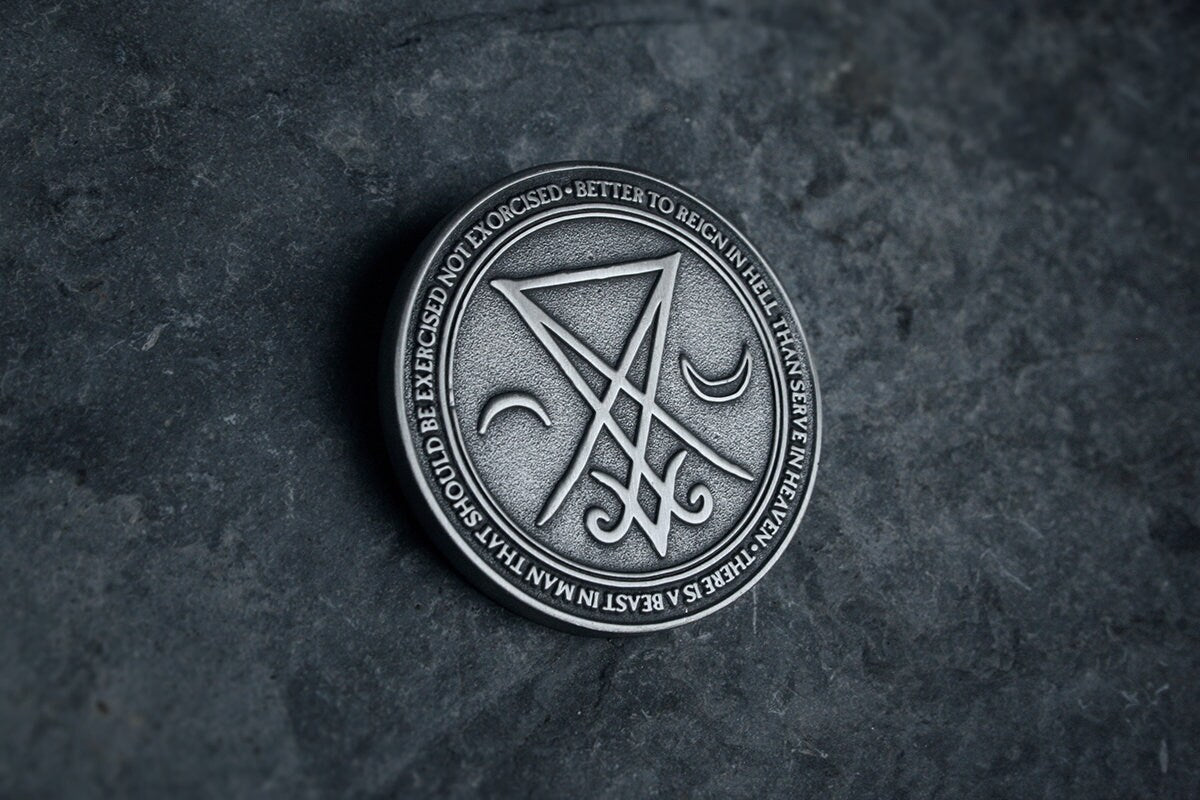 Lucifer seal, Leviathan cross - collectible divination flip COIN