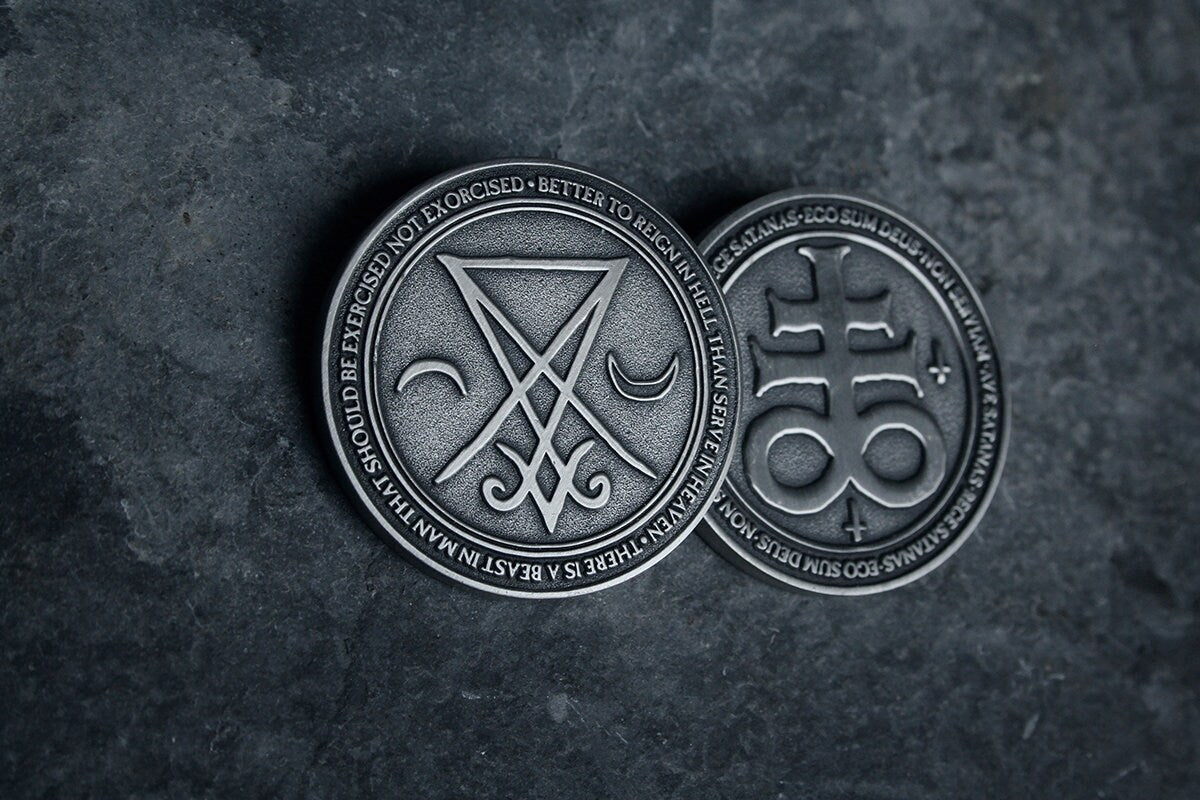 Lucifer seal, Leviathan cross - collectible divination flip COIN