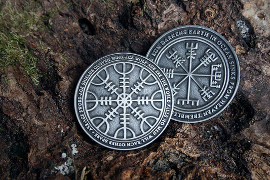 Aegishjalmur, Vegvisir coin - collectible divination flip COIN