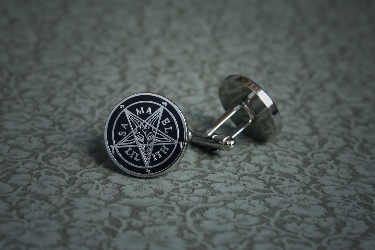 Pentagram, Baphomet, Samael and Lilith - Cufflinks