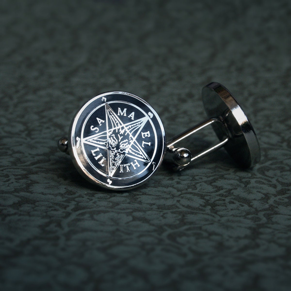 Pentagram, Baphomet, Samael and Lilith - Cufflinks