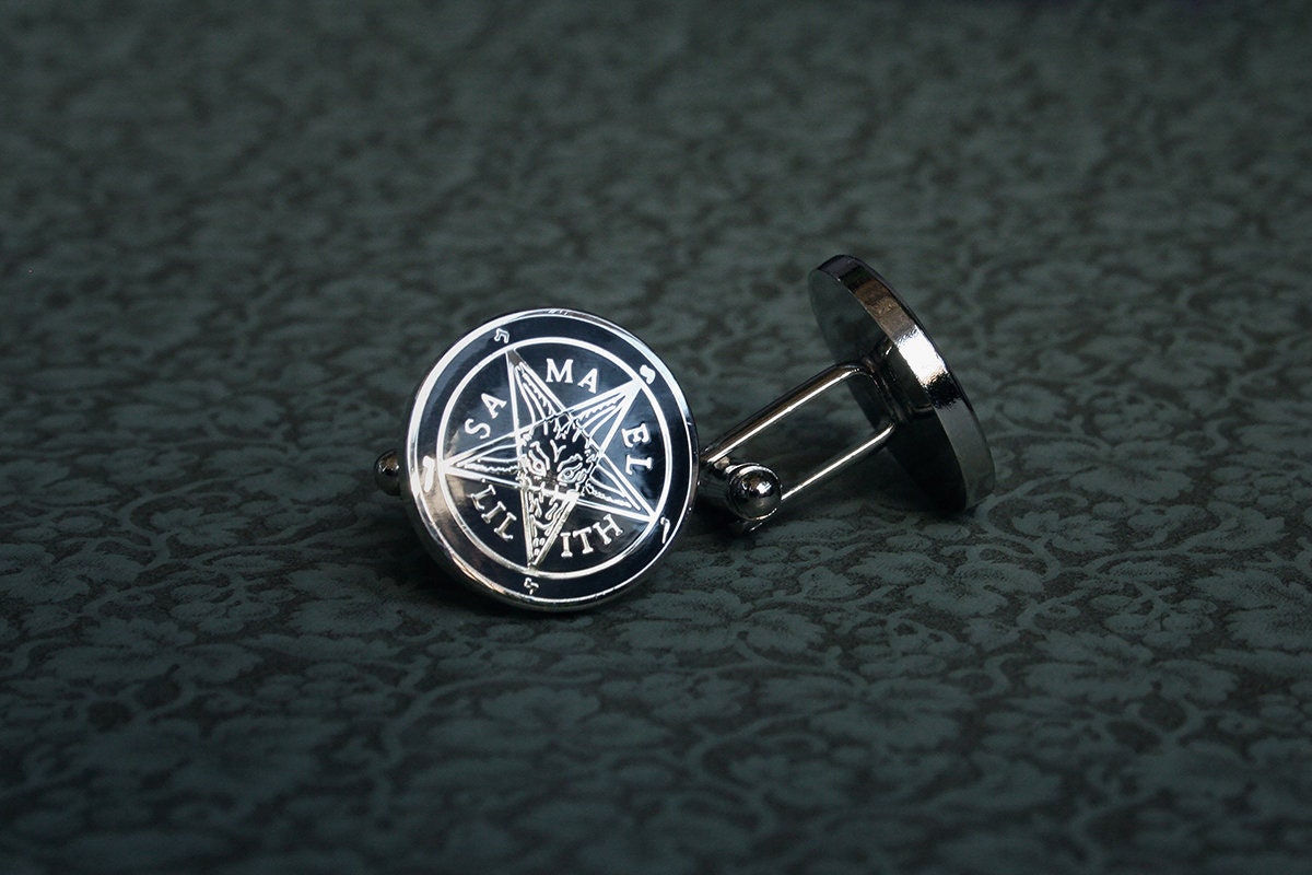 Pentagram, Baphomet, Samael and Lilith - Cufflinks