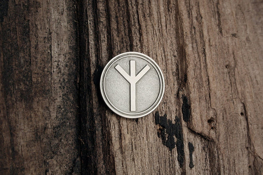 Algiz rune, circular antique style - PIN