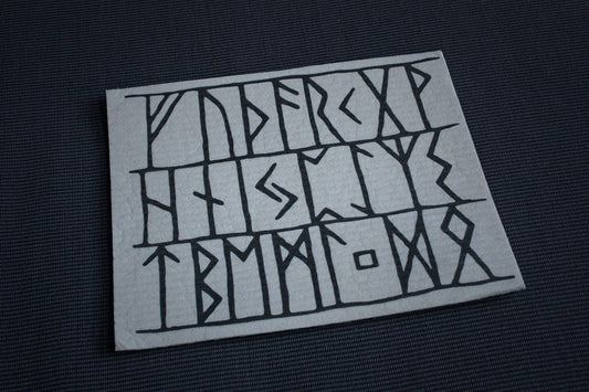 Elder futhark runes, white version - REUSABLE SWEDISH DISHCLOTH