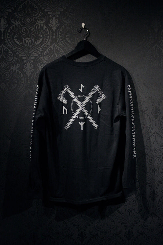 Viking warrior, elder futhark runes - Longsleeve