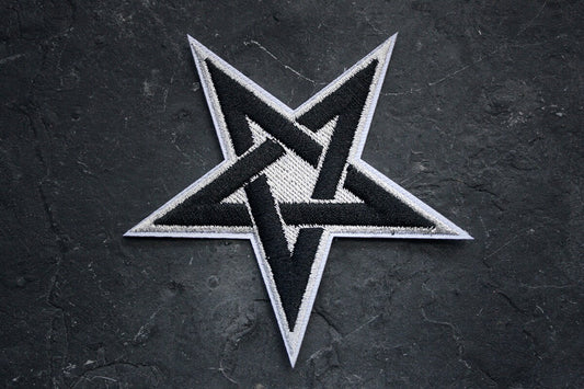 Pentagram, black, silver - PATCH